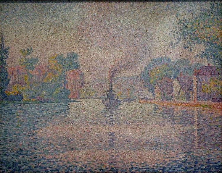 Paul Signac L'Hirondelle Steamer on the Seine France oil painting art
